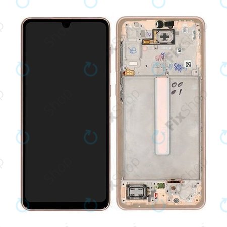 Samsung Galaxy A33 5G A336B - Ecran LCD + Sticlă Tactilă + Ramă (Awesome Peach) - GH82-28143D, GH82-28144D Genuine Service Pack