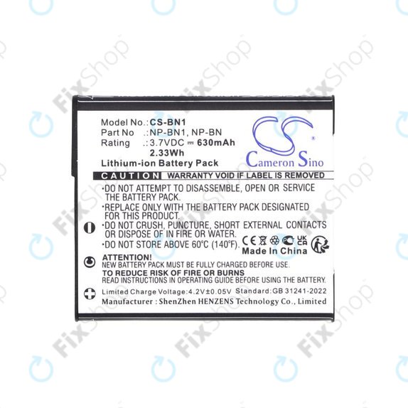 Baterie pentru Sony Cyber-Shot DSC-TX20, TX9, 630mAh, Li-Ion, 3.7V, NP-BN1, HQ