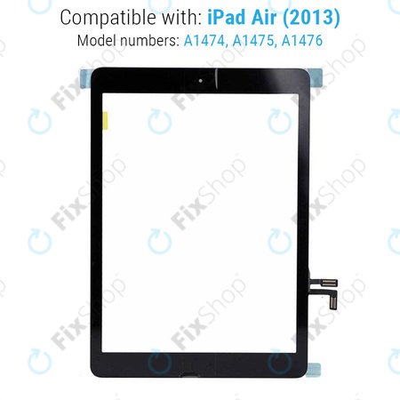 Apple iPad Air - Sticlă Tactilă + Buton Acasă (Black)