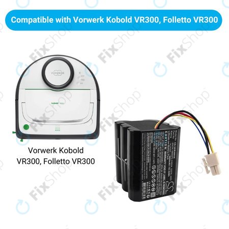 Vorwerk Kobold VR300, Folletto VR300 - Baterie 32579, 4403, 4NCR/18650P2-C002A Li-Ion 14.4V 5800mAh HQ