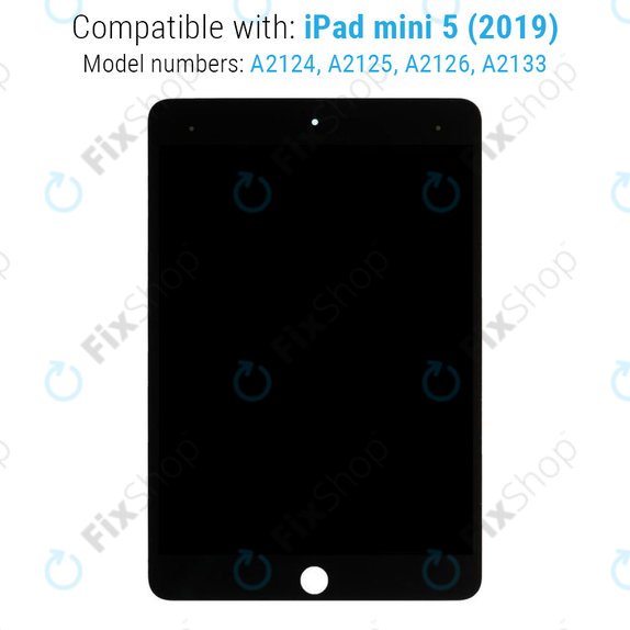 Ecran LCD pentru iPad Mini 5, Black, Sticlă Tactilă fără ramă, Refurbished