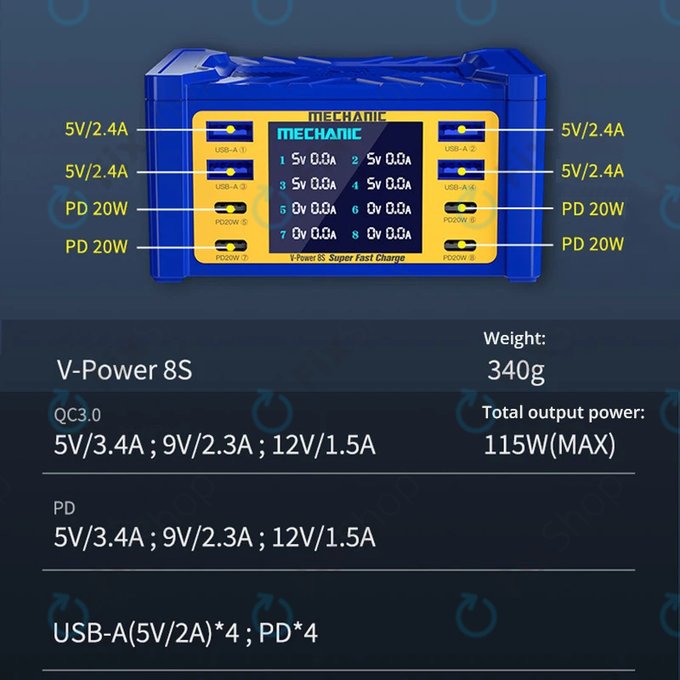 Mechanic V-Power 8S - Stație de Încărcare pentru Serviciu