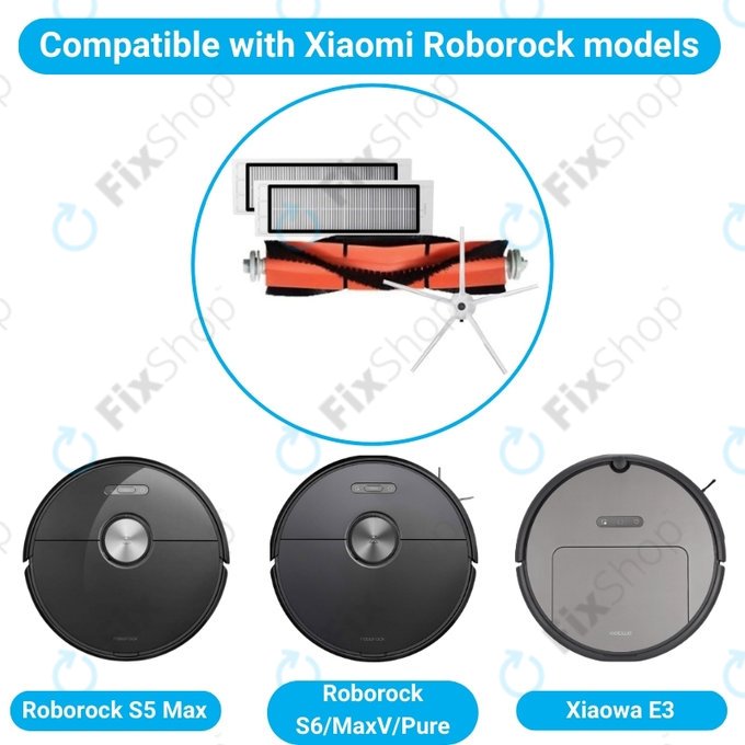 Xiaomi Roborock S5 Max, S6, S6 MaxV, S6 Pure, Xiaowa E3 - Set standard (Alb)
