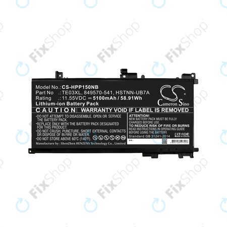 Baterie pentru HP Omen 15, Pavilion 15, WASD 15, 5100mAh, Li-Ion, 11.55V, TE03XL, HQ