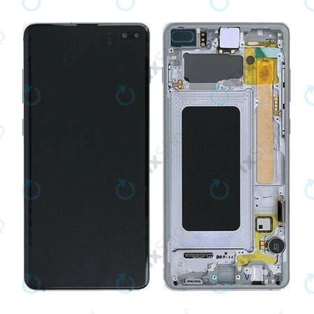 Samsung Galaxy S10 Plus G975F - Ecran LCD + Sticlă Tactilă + Ramă (Prism Black) TFT