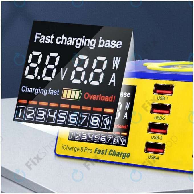 Mechanic iCharge 8 Pro - Statie de încărcare pentru service USB cu încărcare USB-C wireless