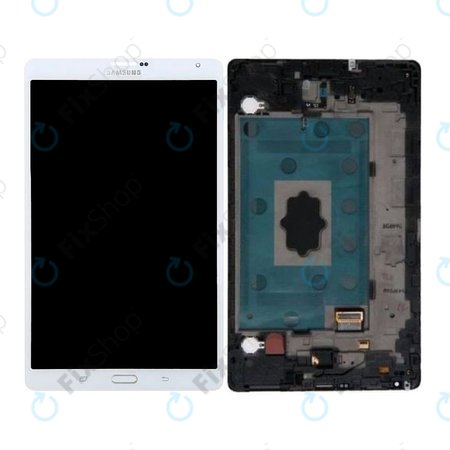 Samsung Galaxy Tab S 8.4 T705 - Ecran LCD + Sticlă Tactilă + Ramă (Dazzling White) - GH97-16095A Genuine Service Pack