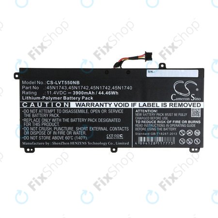 Baterie pentru Lenovo ThinkPad T550, T560, W550, 3900mAh, Li-Pol, 11.4V, 45N1743, HQ