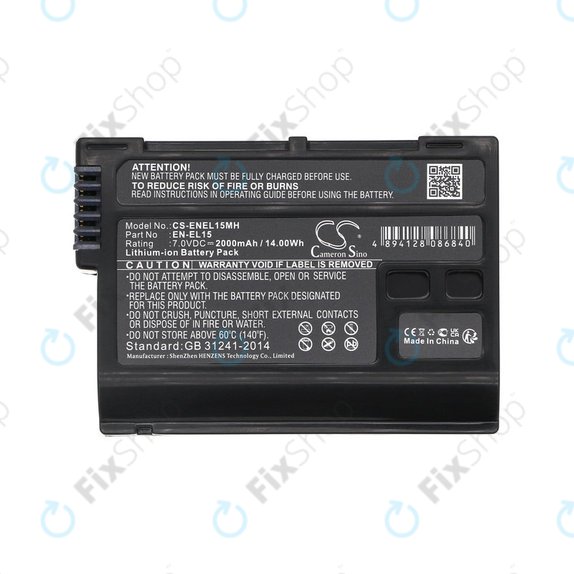 Baterie pentru Nikon D7000, D500, D600, D7200, D7500, Z5, Z6, EN-EL15, Li-ion, 7V, 2000mAh, HQ