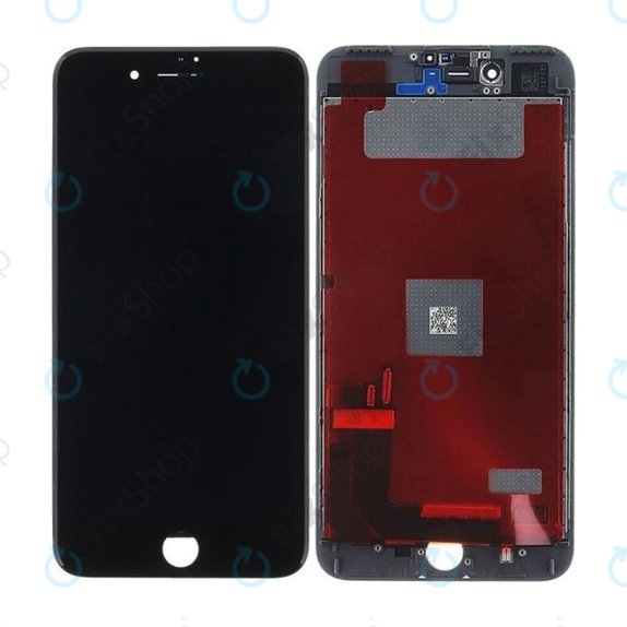 Ecran In-Cell pentru iPhone 7 Plus, Black, Sticlă tactilă cu ramă, FixPremium