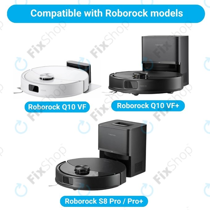 Set de piese de schimb pentru Xiaomi Roborock Q10 VF, Q10 VF+, S8 Pro, S8 Pro Plus (1x Perie principală, 2x Filter, 2x Perie laterală)