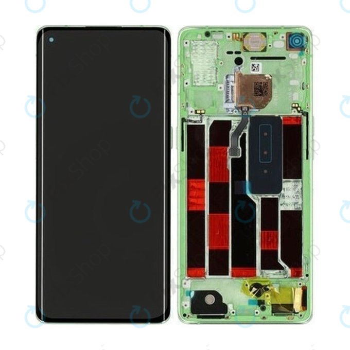 Oppo Reno 4 Pro - Ecran LCD + Sticlă Tactilă + Ramă (Green Glitter) - 4905501 Genuine Service Pack