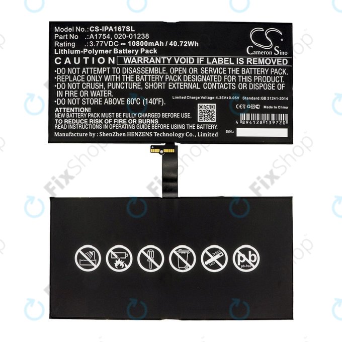 Apple iPad Pro 12.9 (2nd Gen 2017) - Baterie A1754, 020-01238 10800mAH HQ