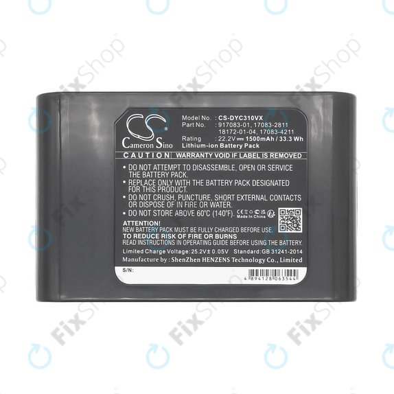 Baterie pentru Dyson DC31, DC34, DC35, DC44, 1500mAh, Li-Ion, 22.2V, 17083-2811, HQ