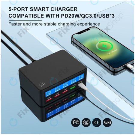 FixPremium - Statie de incarcare USB (USB 2.0, USB 3.0, USB-C)