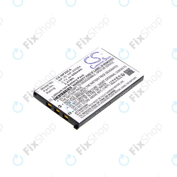 Baterie pentru Casio Exilim Card Ex-S880, 650mAh, Li-Ion, 3.7V, NP-20, HQ