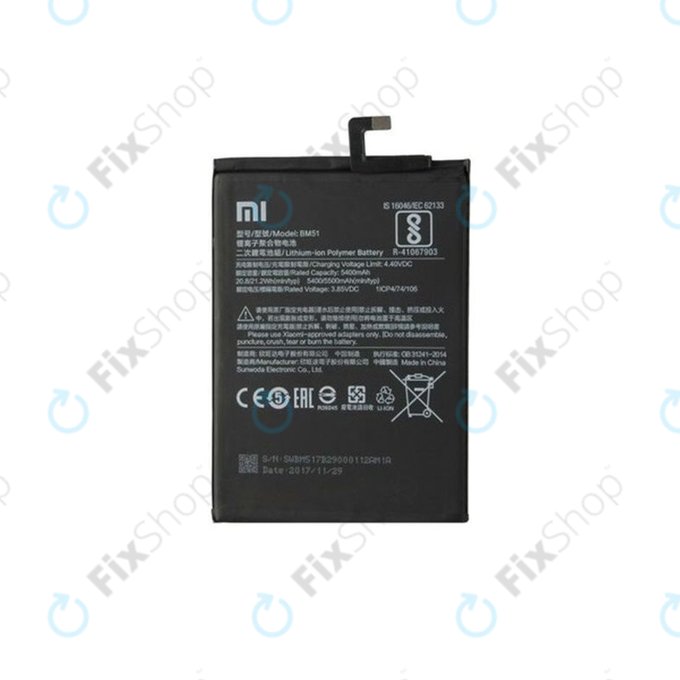 Xiaomi Mi Max 3 M1804E4A - Baterie BM51 5500mAh - 46BM51A01093, 46BM51A02093 Genuine Service Pack