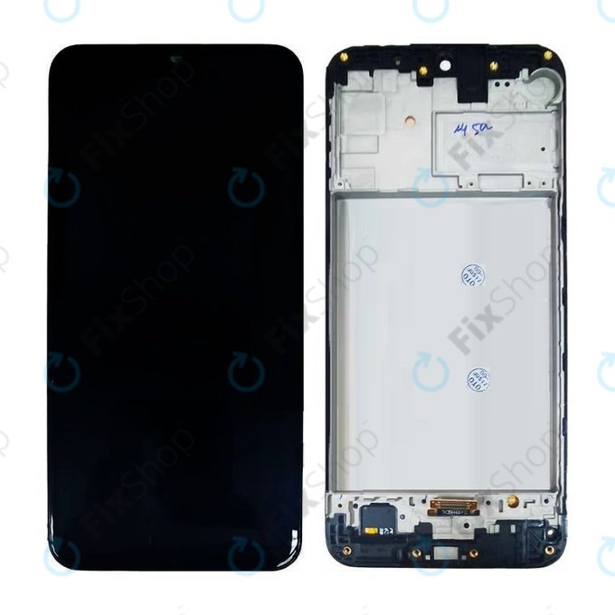 Samsung Galaxy M21 M215F - Ecran LCD + Sticlă Tactilă + Ramă (Black) OLED