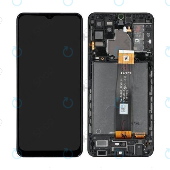Samsung Galaxy A32 5G A326B - Ecran LCD + Sticlă tactilă + Ramă (Awesome Black) - GH82-25121A, GH82-25122A Genuine Service Pack