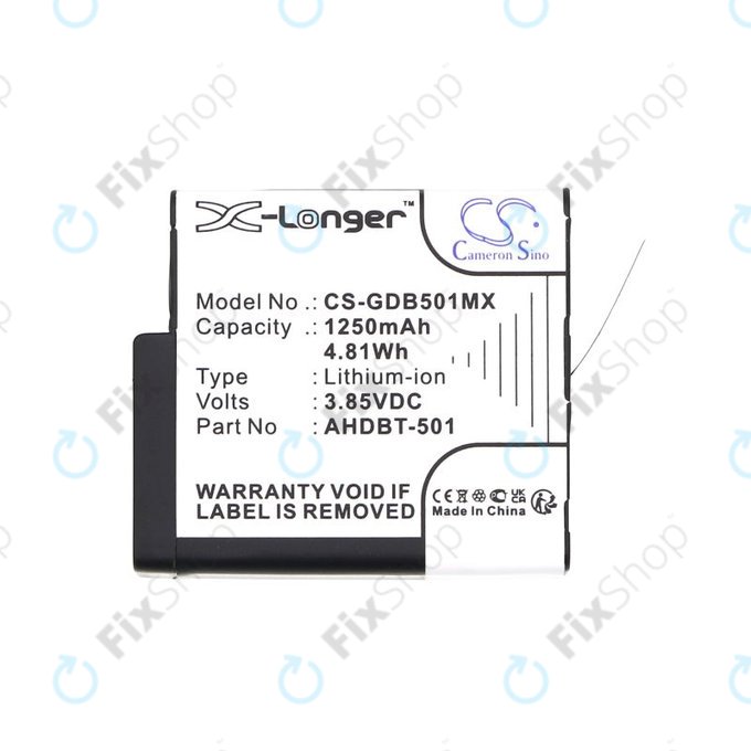 Baterie pentru Gopro Hero 8, Hero 6, 1250mAh, Li-Ion, 3.85V, AHDBT-501, HQ