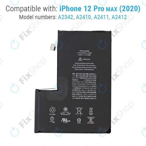Baterie pentru iPhone 12 Pro Max, 3687mAh