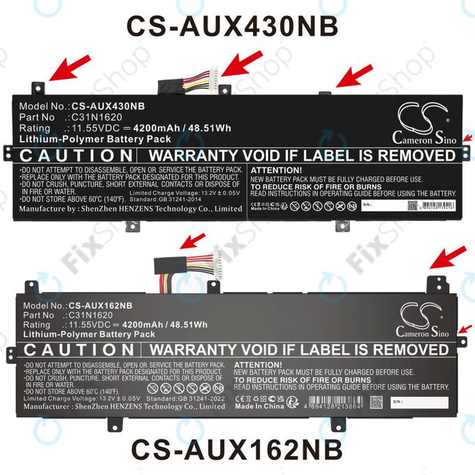 Baterie pentru Asus BX430, Expertbook B5440fa, P5240ua-1a, 4200mAh, Li-Pol, 11.55V, C31N1620, HQ