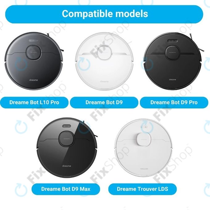 Set de piese de schimb pentru Xiaomi Dreame Bot L10 Pro, D9, D9 Pro, D9 Max, Trouver LDS (1x Perie principală, 2x Filtre, 2x Perii laterale, 2x Lavete de mop)