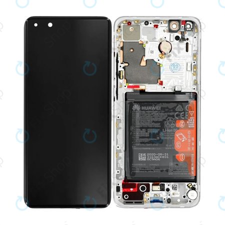 Huawei P40 Pro Plus - Ecran LCD + Sticlă Tactilă + Ramă + Baterie (White Ceramic) - 02353RBJ Genuine Service Pack
