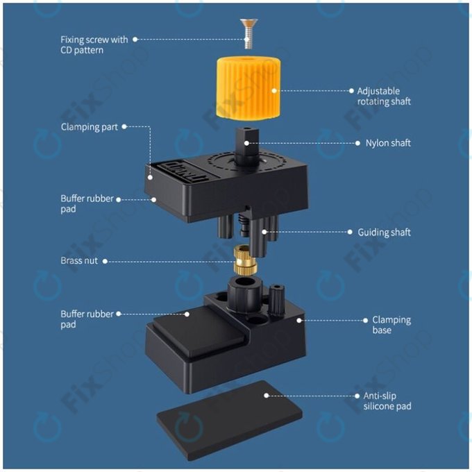 QianLi iClamp 2.0 - Clemă din Plastic cu Umplutură din Cauciuc - Span 12mm (4buc)