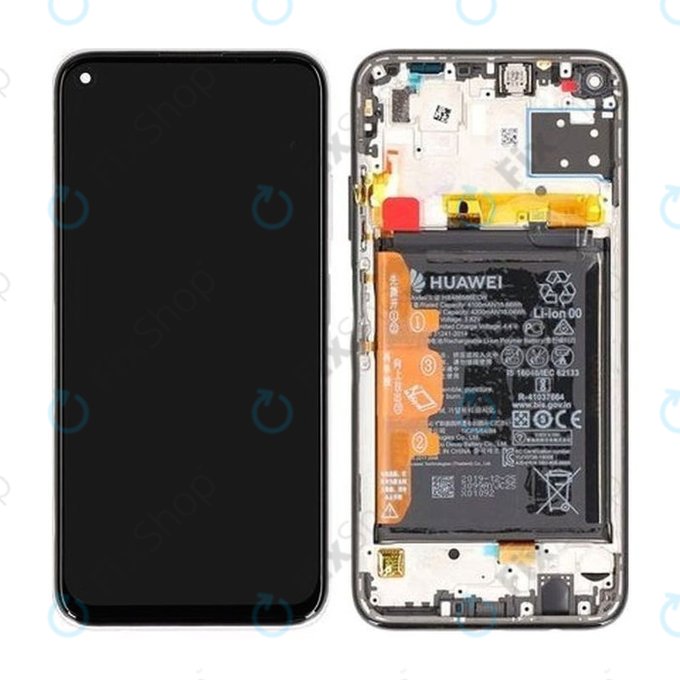 Huawei P40 lite - Ecran LCD + Sticlă Tactilă + Ramă + Baterie (Breathing Crystal) - 02353KFV Genuine Service Pack