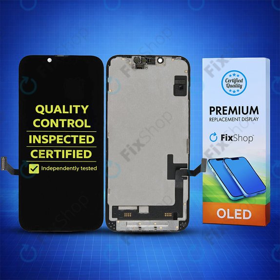Ecran Soft OLED pentru iPhone 14, Sticlă tactilă cu ramă, FixPremium