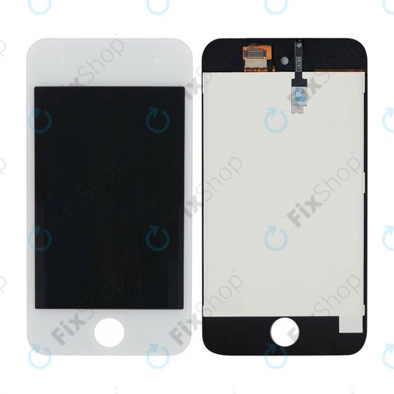 Ecran LCD pentru iPod Touch (4th Gen), White, Sticlă tactilă cu ramă