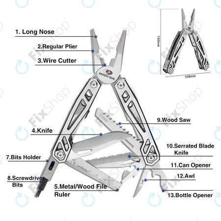Mossy Oak - Clește multifuncțională din oțel inoxidabil 21in1