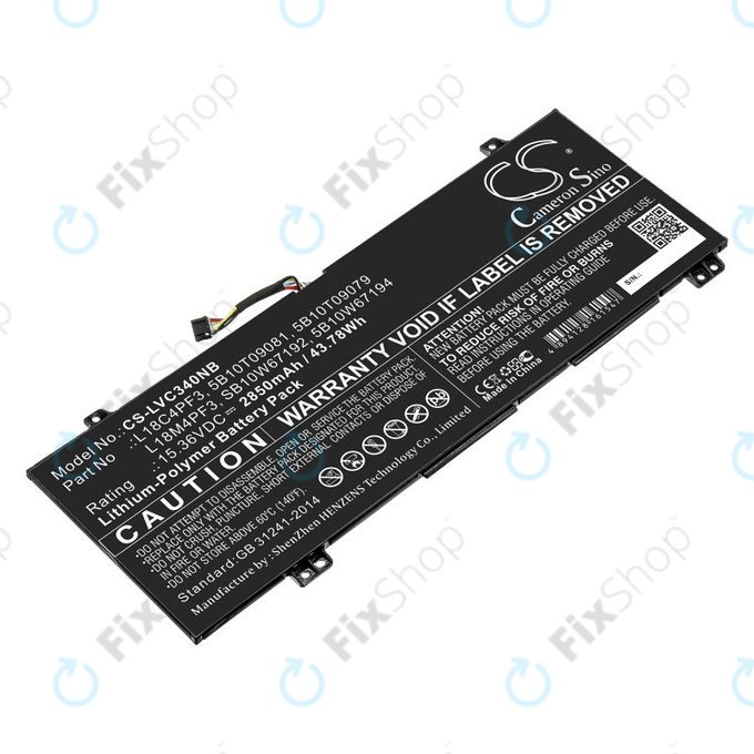 Baterie pentru Lenovo Ideapad C340, Ideapad Flex, 2850mAh, Li-Pol, 15.36V, L18C4PF3, HQ