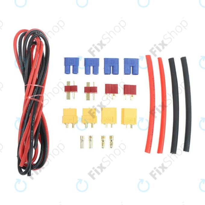 Amass - Set conectori pentru baterii (T-plug, EC3, XT60, fir de silicon și termosudare)