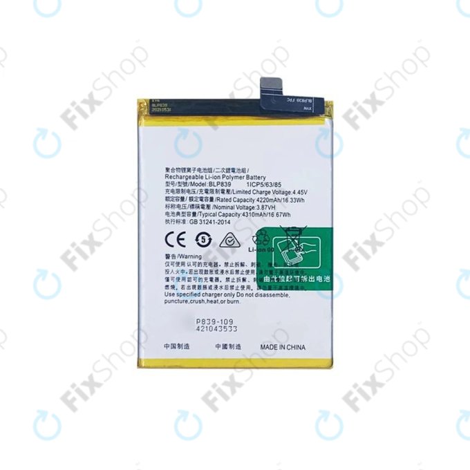 Oppo Reno 5 Z 5G - Baterie BLP839 4310mAh
