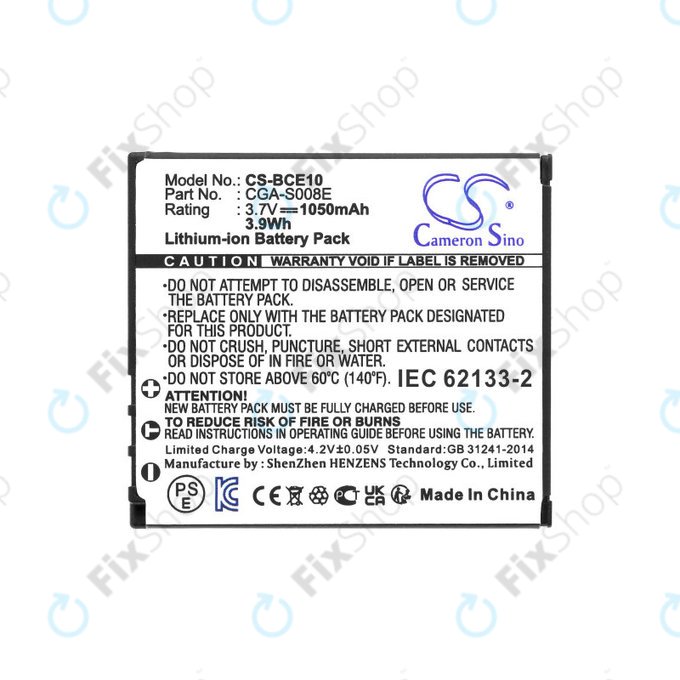 Baterie pentru Panasonic Lumix DMC, 1050mAh, Li-Ion, 3.7V, DMW-BCE10, HQ