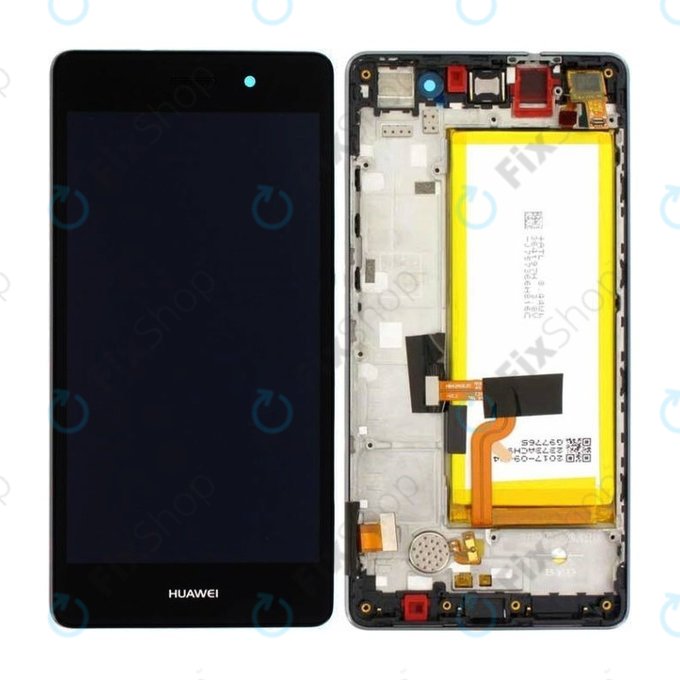 Huawei P8 Lite ALE-L21 - Ecran LCD + Sticlă Tactilă + Ramă + Baterie (Black) - 02350KCW, 02350KCC, 02350KCB, 02350JVD Genuine Service Pack