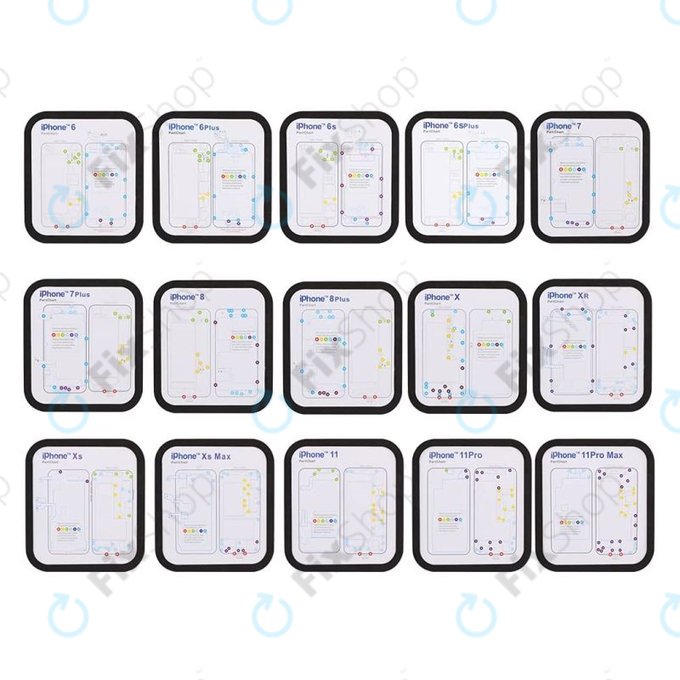 Organizator magnetic de șuruburi cu diagramă (iPhone 6 - 11 Pro Max)
