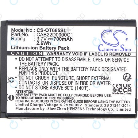 Baterie pentru Alcatel One Touch 2010D, 700mAh, Li-ion, 3.7V, CAB22D0000C1, HQ