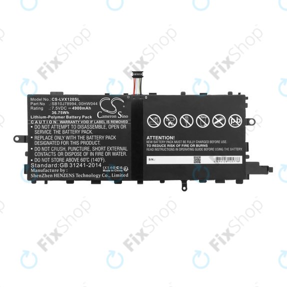 Baterie pentru Lenovo Thinkpad X1 Tablet, 4900mAh, Li-Pol, 7.5V, SB10J78994, HQ