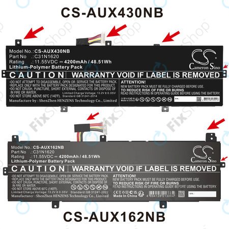 Baterie pentru Asus BX430, Expertbook B5440fa, P5240ua-1a, 4200mAh, Li-Pol, 11.55V, C31N1620, HQ