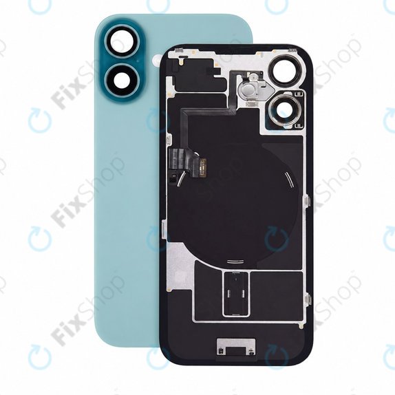 Sticlă carcasă spate pentru iPhone 16, Teal, Pulled A