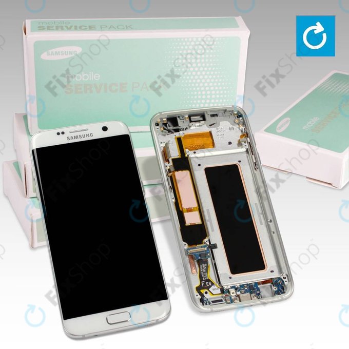 Samsung Galaxy S7 Edge G935F - Ecran LCD + Sticlă Tactilă + Ramă (White) - GH97-18533D, GH97-18594D, GH97-18767D Genuine Service Pack