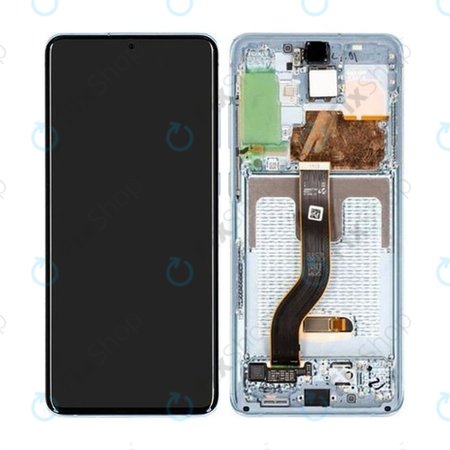 Samsung Galaxy S20 Plus G985F - Ecran LCD + Sticlă Tactilă + Ramă (Cloud Blue) - GH82-22134D, GH82-22145D Genuine Service Pack