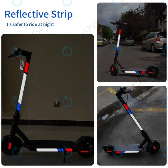 Xiaomi Mi Electric Scooter 1S, 2 M365, Essential, Pro, Pro 2 - Autocolante Reflectorizante (A)