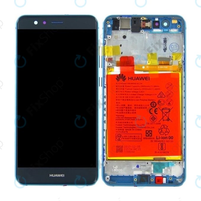 Huawei P10 Lite - Ecran LCD + Sticlă Tactilă + Ramă + Baterie (Sapphire Blue) - 02351FSL Genuine Service Pack