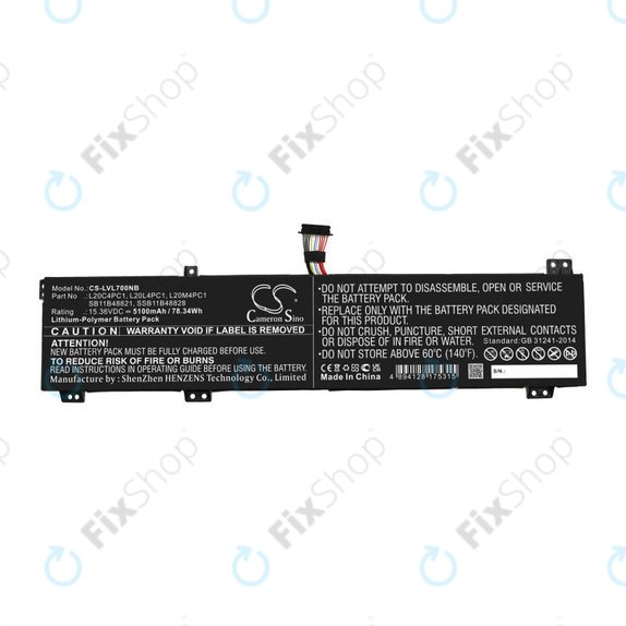 Baterie pentru Lenovo Legion 5, 5 Pro, 7, 7i, R7000p, 5100mAh, Li-Pol, 15.36V, L20C4PC1, HQ