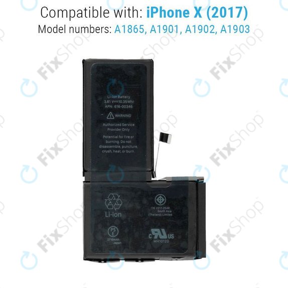 Apple iPhone X - Baterie 2716mAh FixPremium