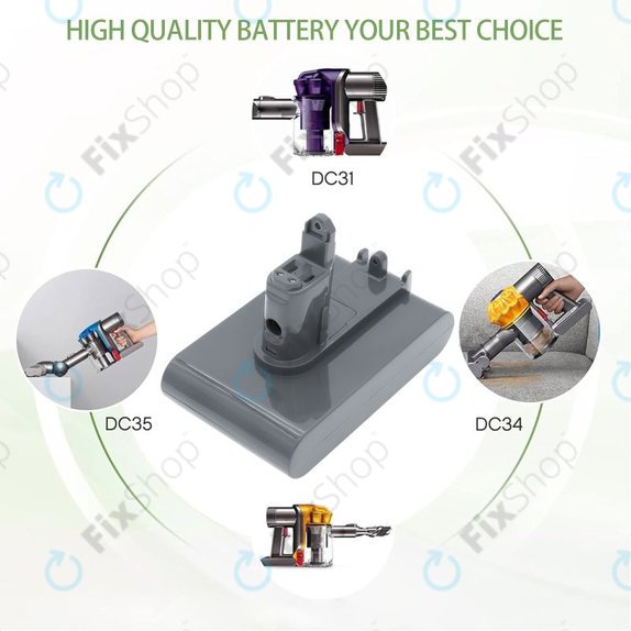 Baterie pentru Dyson DC31, DC34, DC35, DC44, DC56, 2500mAh, Li-Ion, 22.8V, 965557-03, HQ